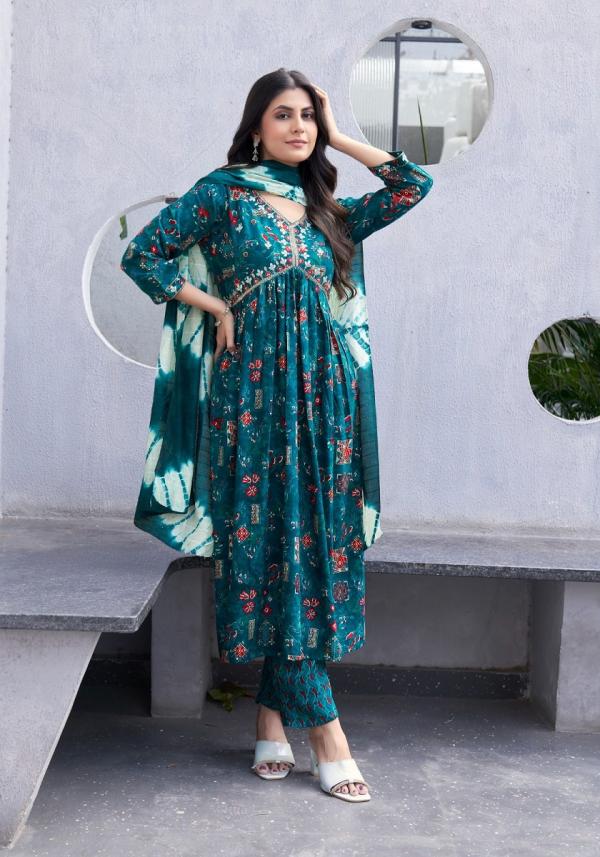 Mystic9 Pooja Vol-6 – Aliya Cut Kurti With Pant & Dupatta